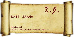 Kell Jónás névjegykártya